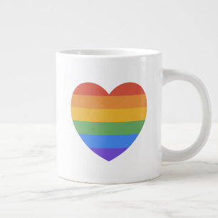 Grande Tasse Coeur arc-en-ciel