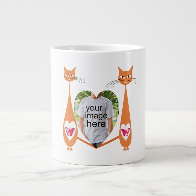 Grande Tasse Coeur d'amour chat modifiable - Conception personn (Devant)