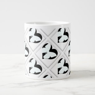 Grande Tasse Cœur de Papillon Sur Fond Blanc