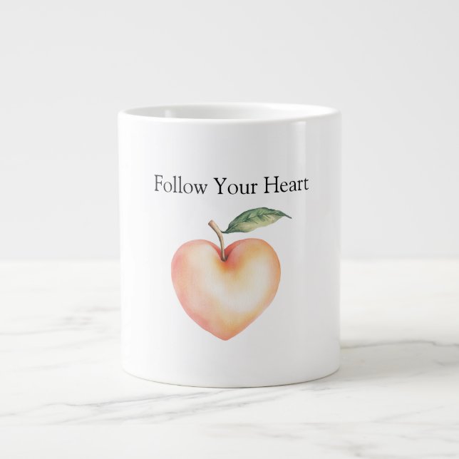 Grande Tasse Cœur de Pêche (Devant)