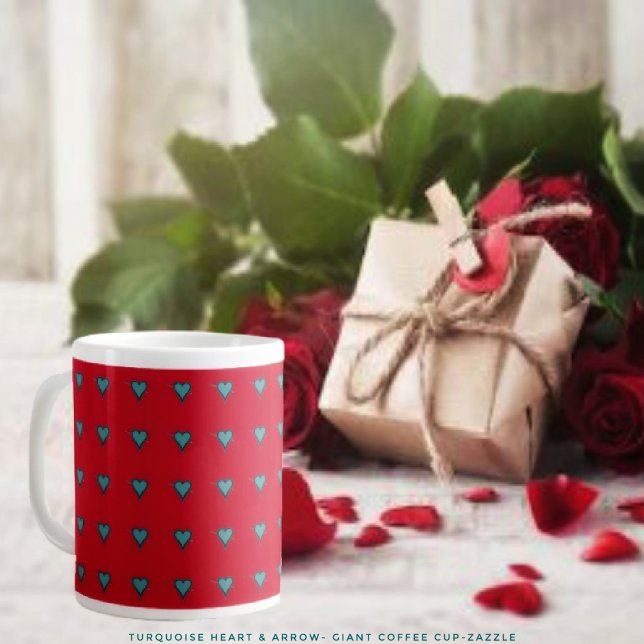 Grande Tasse Coeur et flèche turquoise (Créateur téléchargé)