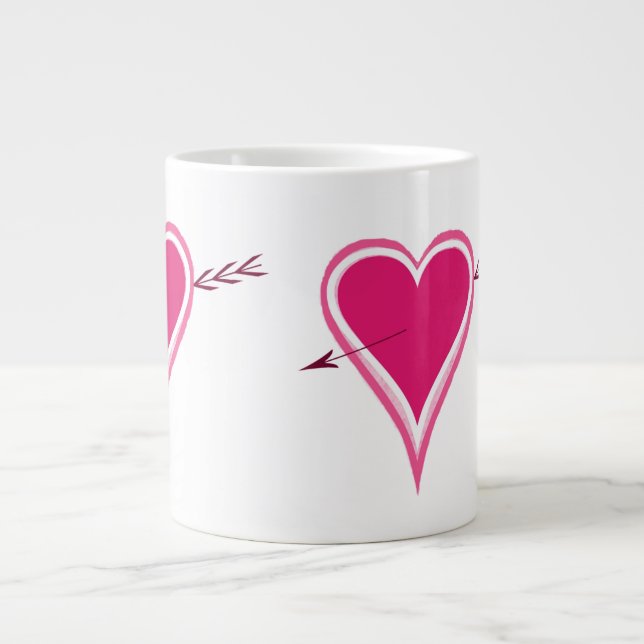 Grande Tasse Cœur & Flèche-Raspberry (Devant)