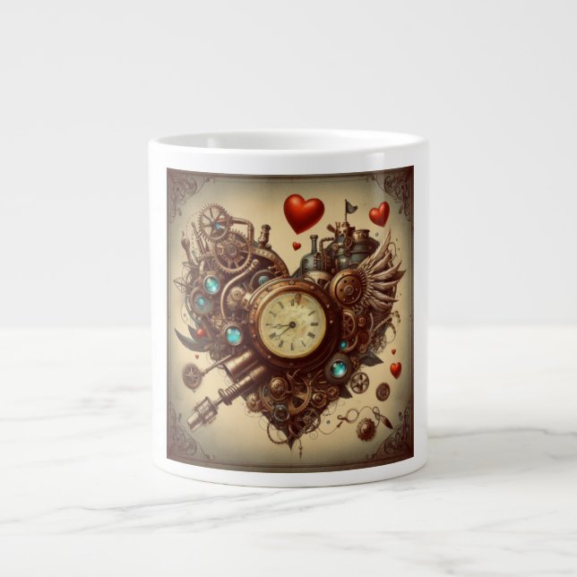 Grande Tasse Coeur Steampunk/Saint-Valentin (Devant)