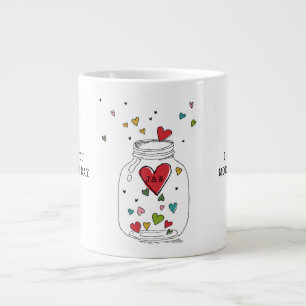 Grande Tasse Cœurs de la Saint-Valentin dans un pot Monogramme