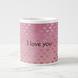 Grande Tasse Coeurs rouges roses Ombre