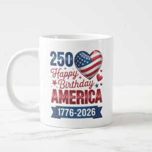 Grande Tasse Cœurs USA 1776 2026 4 juillet