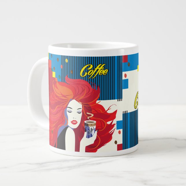 Grande Tasse Coffee Cup Beaititititity Mode femme POP-ART tenda (Devant gauche)