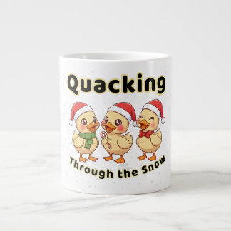 Grande Tasse Coinçant dans la neige | Canard Kawaii Drôle