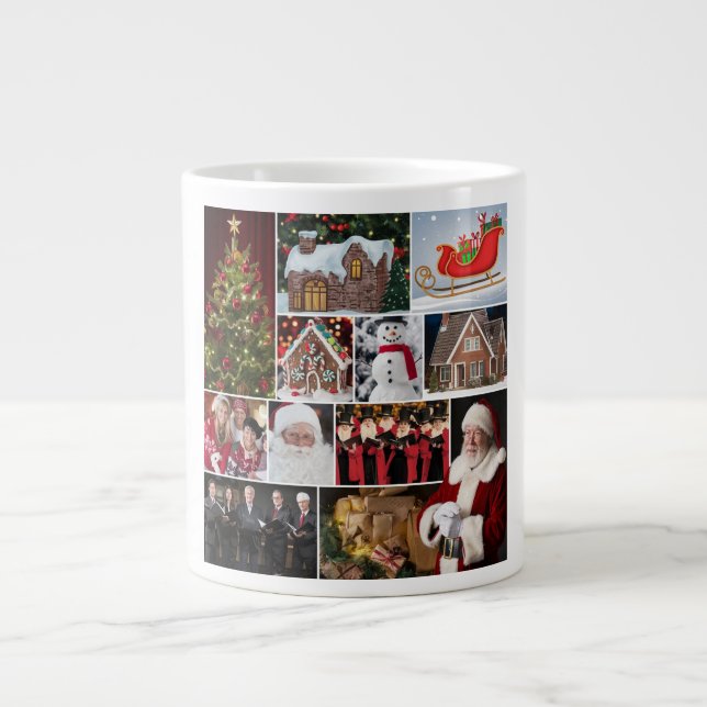 Grande Tasse Collage de Noël festif (Devant)