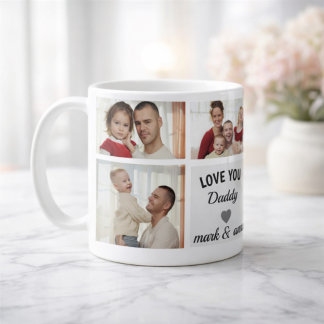 Grande Tasse Collage de photos personnalisé pour Papa