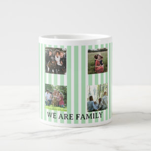 Grande Tasse collage familial rayé pastel
