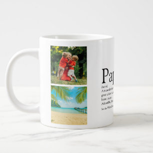 Grande Tasse Collage Photo Amusant Définition de Papa Cool Papa