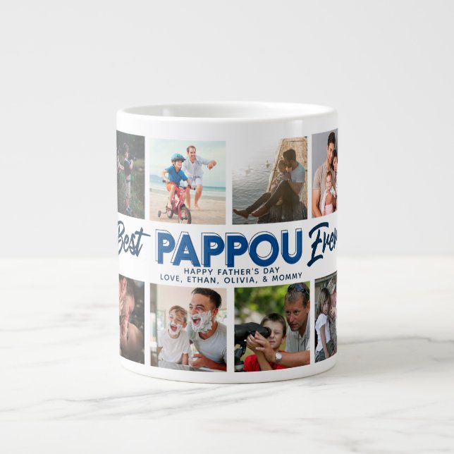 Grande Tasse Collage Photo Fête des pères Personnalisé Meilleur (Devant)