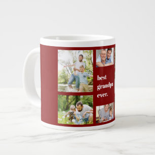 Grande Tasse Collage photo Meilleur Grand-Père Marron et Blanc