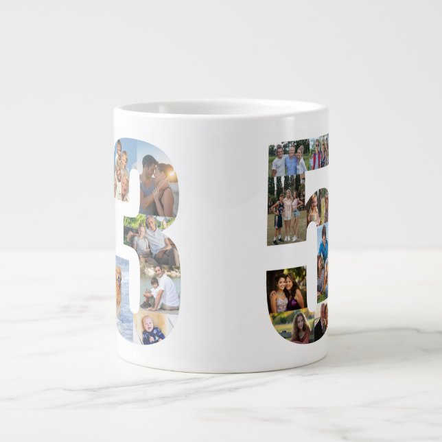 Grande Tasse Collage photo numéro 53 - 53e anniversaire (Devant)