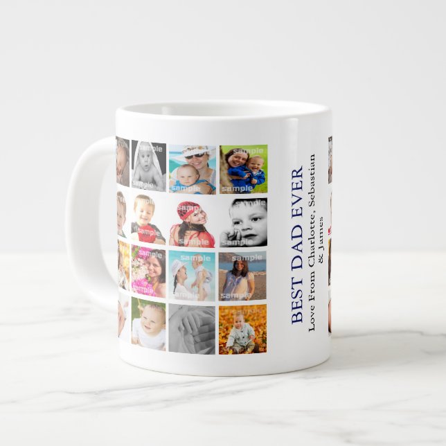 Grande Tasse Collage photo personnalisé (Devant gauche)