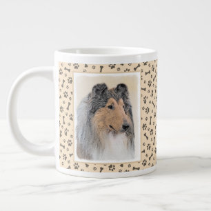 Grande Tasse Collie (Rough) Peinture - Cute Original Chien Art