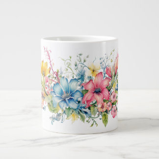 Grande Tasse Colorful Flowers