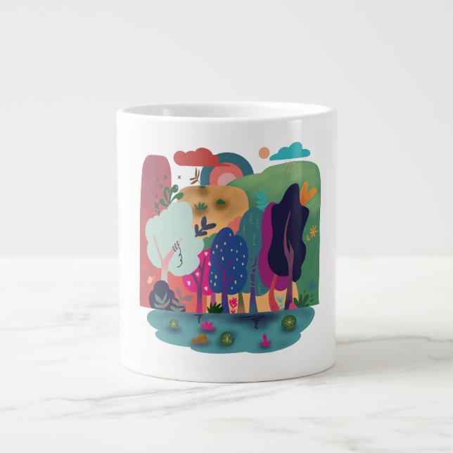 Grande Tasse Colorful Forest Landscape (Devant)