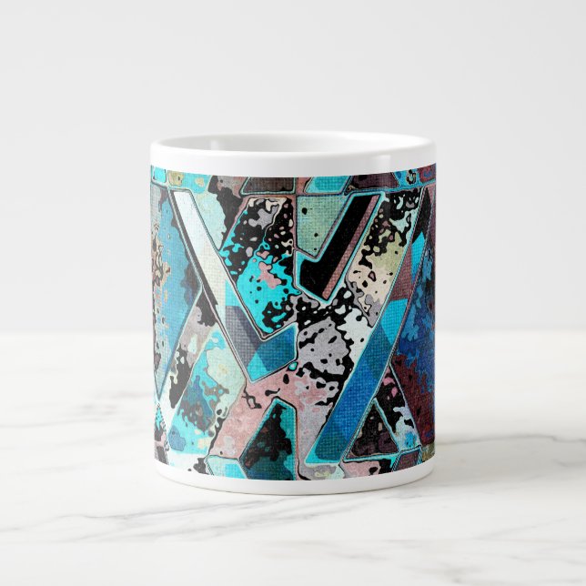 Grande Tasse Colorful Geometric Abstract Pattern (Devant)