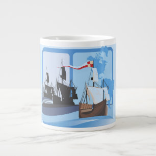Grande Tasse Columbus Sailing the Ocean Blue -
