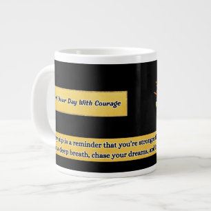 Grande Tasse Commencez Votre Journée Avec Courage Musique mot