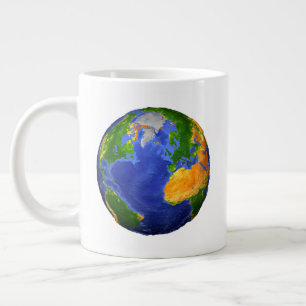 Grande Tasse Complétez La Terre Avec Des Données Topographiques