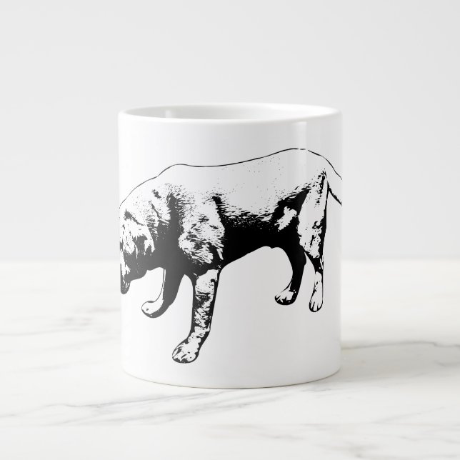 Grande Tasse Concentrez-vous au calme en monochrome (Devant)