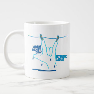 Grande Tasse Conception ASL - Laver, Rincer et Sécher l'Amour J