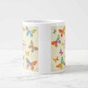 Grande Tasse Conception colorée de pichet Jambo avec papillons