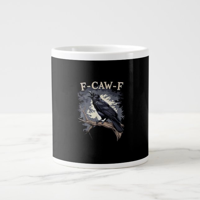 Grande Tasse Conception créative et décontractée d'oiseau corbe (Devant)