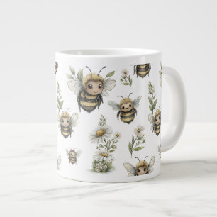 Grande Tasse Conception d'abeille à l'aquarelle mignonne Abei