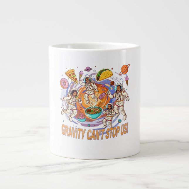 Grande Tasse Conception d'aventure alimentaire spatiale amusant (Devant)
