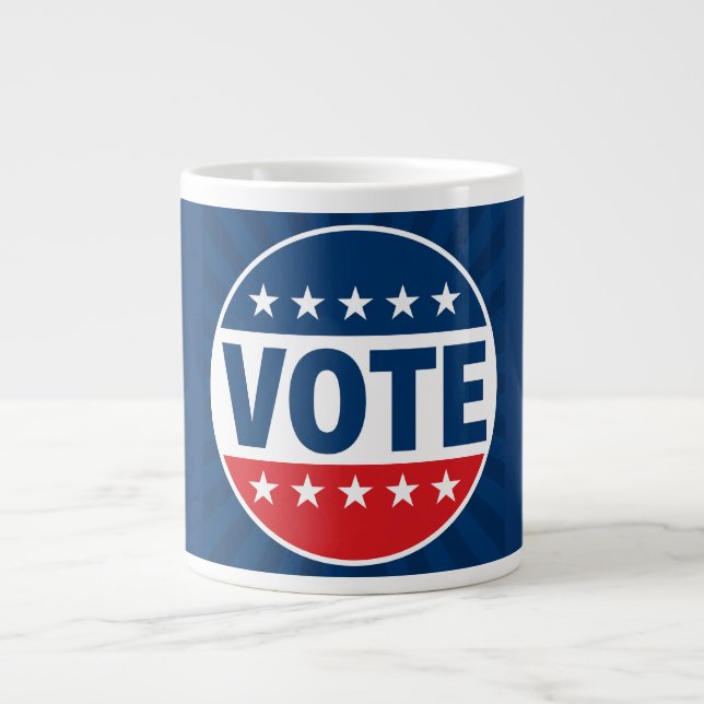 Grande Tasse Conception de badge de campagne VOTE Bold (Devant)
