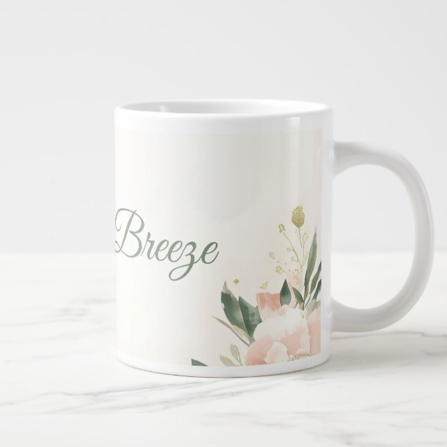 Grande Tasse Conception de boue Mariage Blush & Breeze - Élégan (Droite)