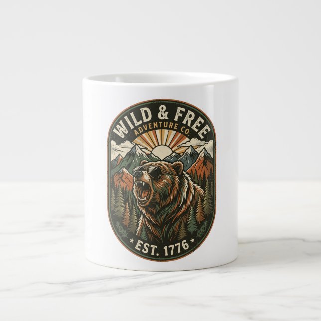 Grande Tasse Conception de camping rétro pour les amoureux de l (Devant)