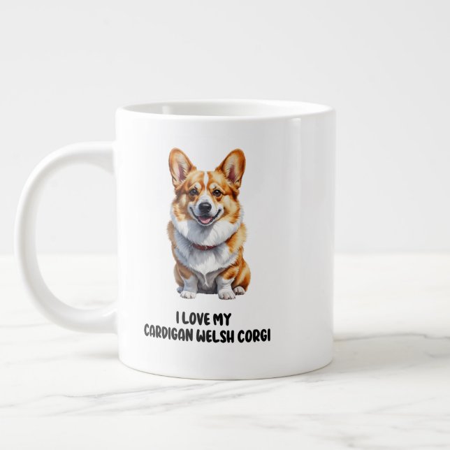 Grande Tasse Conception de Corgi gallois Cardigan (Gauche)