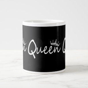 Grande Tasse Conception de couple assortie Couronne Reine et Ro