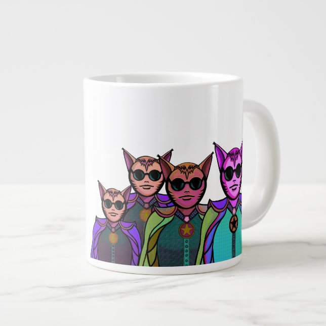 Grande Tasse Conception de créatures félines pour raquette de p (Devant droit)