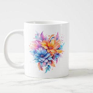 Grande Tasse Conception de fleurs florales aquarelle-24683