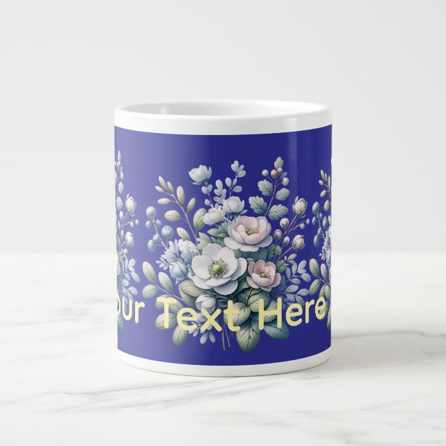 Grande Tasse Conception de fleurs personnalisée  (Devant)