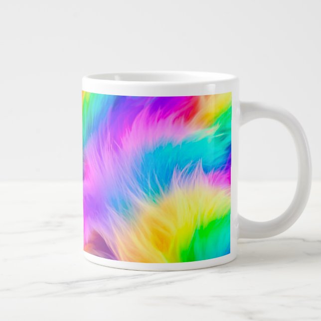 Grande Tasse Conception de fourrure aux couleurs de l'arc-en-ci (Droite)