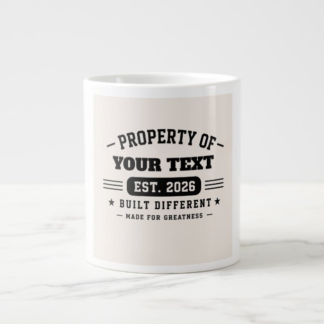 Grande Tasse Conception de nom personnalisé – T moderne minimal (Devant)