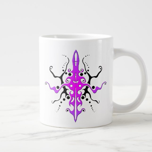 Grande Tasse Conception de tatouage Tribal Masque Abstrait - ro (Droite)