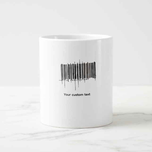 Grande Tasse Conception de texte de code-barres personnalisé (Devant)
