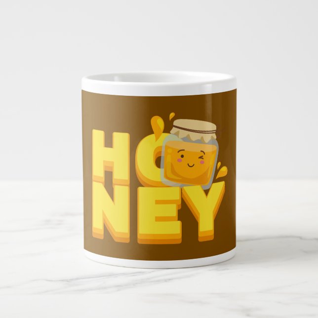 Grande Tasse Conception de texte de miel mignon (Devant)