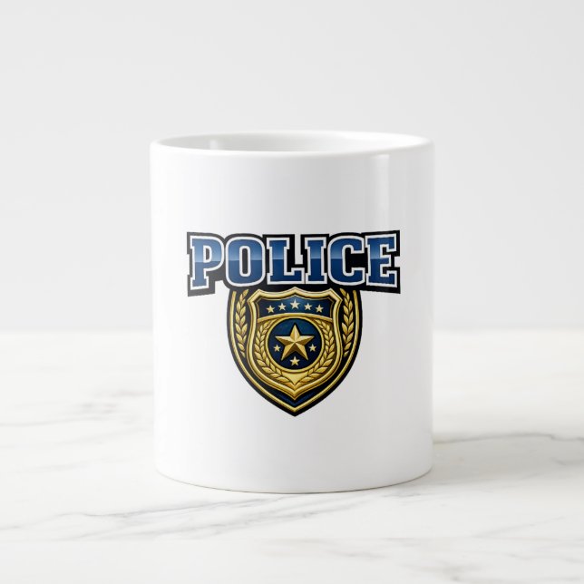 Grande Tasse Conception de texte gras pour badge de police (Devant)
