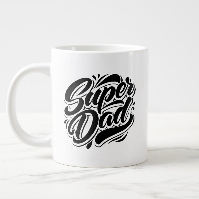 Grande Tasse Conception de typographie Super Papa Héros-67888 (Gauche)