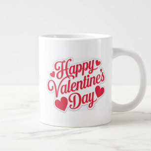 Grande Tasse "Conception des voeux Heureuses Saintes-Valentin