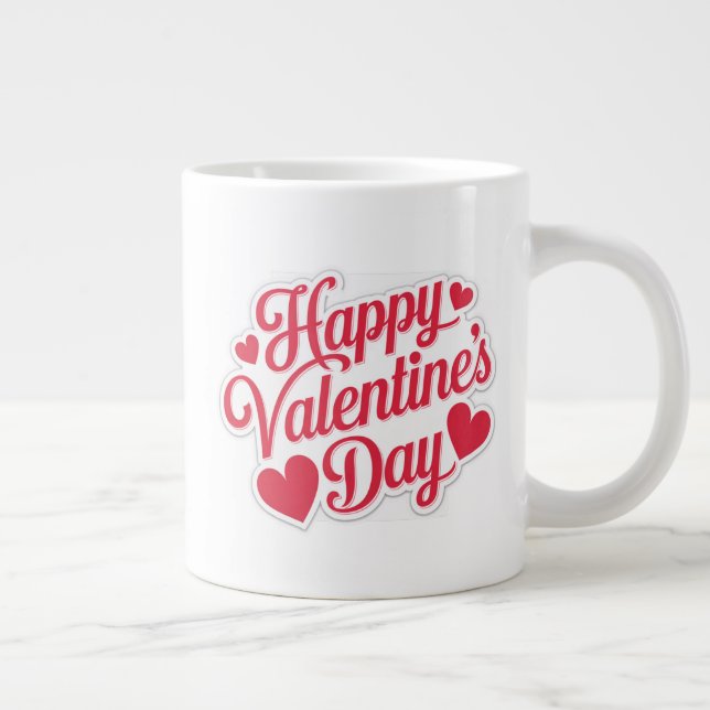 Grande Tasse "Conception des voeux Heureuses Saintes-Valentin (Droite)